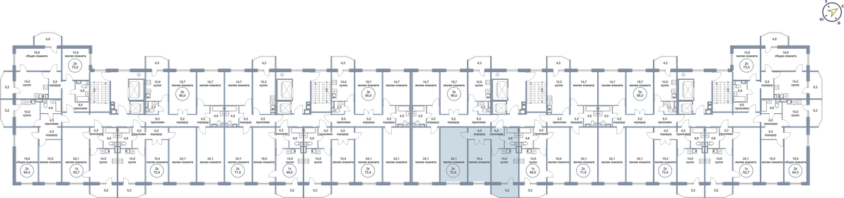 72,4 м², 2-комнатная квартира 7 890 000 ₽ - изображение 20