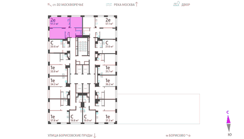 56 м², 2-комнатная квартира 15 250 000 ₽ - изображение 59