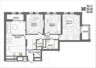 78,4 м², 3-комнатная квартира 13 250 000 ₽ - изображение 69