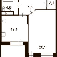 Квартира 46,3 м², 1-комнатная - изображение 2