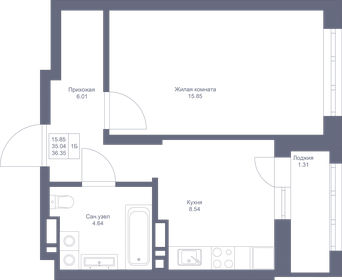 36,4 м², 1-комнатная квартира 8 796 700 ₽ - изображение 80