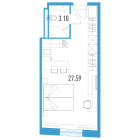 Квартира 30,7 м², студия - изображение 1