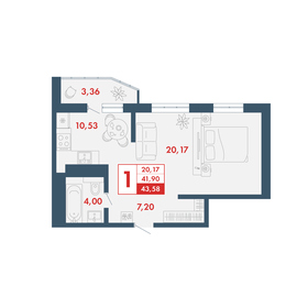 46,4 м², 1-комнатная квартира 3 315 000 ₽ - изображение 106