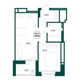 41,3 м², 1-комнатная квартира 5 590 000 ₽ - изображение 23