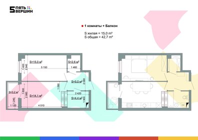 42 м², 1-комнатная квартира 7 200 000 ₽ - изображение 32