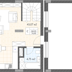 Квартира 74,5 м², студия - изображение 3