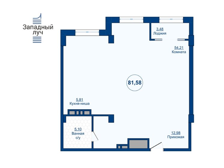 81,6 м², 3-комнатная квартира 10 115 920 ₽ - изображение 1