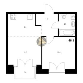 Квартира 46,3 м², 1-комнатная - изображение 1
