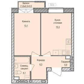 Квартира 40,2 м², 1-комнатная - изображение 1