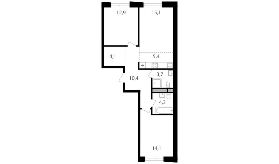 70 м², 3-комнатная квартира 22 043 000 ₽ - изображение 1