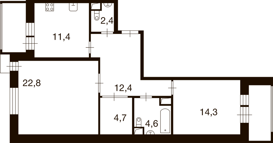 72,3 м², 2-комнатная квартира 11 647 530 ₽ - изображение 1