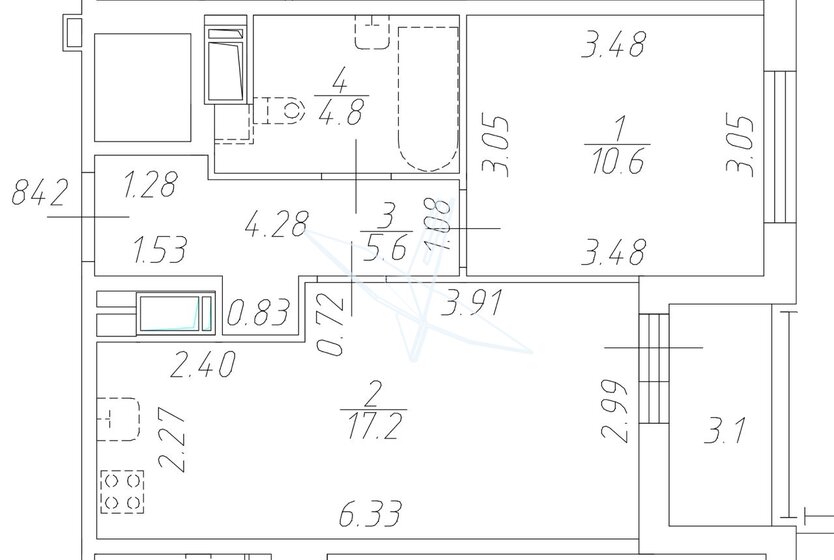 38,6 м², 1-комнатная квартира 7 890 000 ₽ - изображение 1