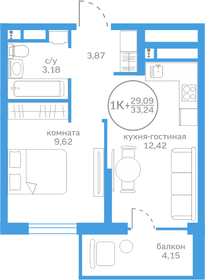 Квартира 29,1 м², 1-комнатная - изображение 1