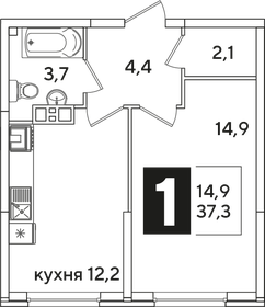 38,6 м², 1-комнатная квартира 7 337 860 ₽ - изображение 39