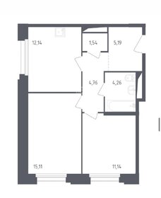 Квартира 54,1 м², 2-комнатная - изображение 1