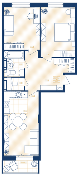 72,5 м², 2-комнатная квартира 10 558 000 ₽ - изображение 1