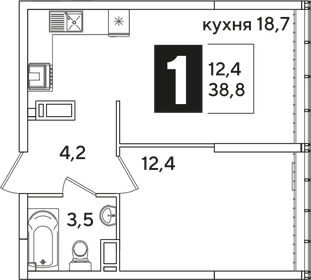38,4 м², 1-комнатная квартира 7 418 881 ₽ - изображение 16