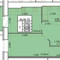 Квартира 43,6 м², 1-комнатная - изображение 2