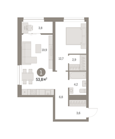 53,2 м², 1-комнатная квартира 10 360 000 ₽ - изображение 28