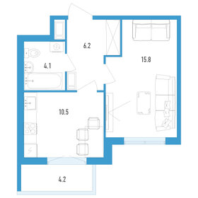 48 м², 1-комнатная квартира 5 990 000 ₽ - изображение 36
