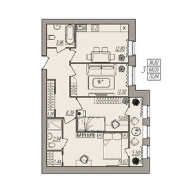 69,4 м², 3-комнатная квартира 7 799 000 ₽ - изображение 70