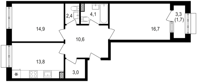 67,4 м², 3-комнатная квартира 24 998 660 ₽ - изображение 30