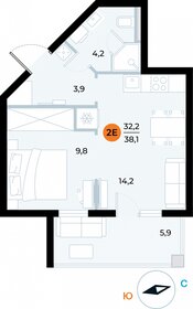 38,1 м², 1-комнатные апартаменты 11 905 186 ₽ - изображение 14