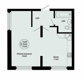 Квартира 36 м², 1-комнатная - изображение 4