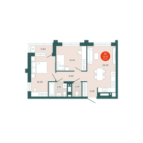 55,3 м², 3-комнатная квартира 4 890 000 ₽ - изображение 104