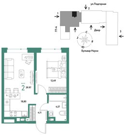 40,1 м², 2-комнатная квартира 5 940 000 ₽ - изображение 33