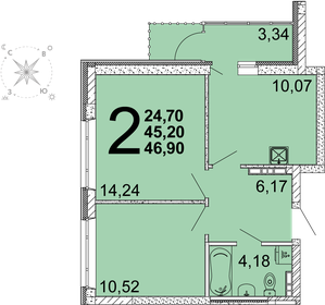 49,8 м², 2-комнатная квартира 5 780 000 ₽ - изображение 74