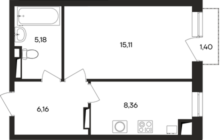 Квартира 36,2 м², 1-комнатная - изображение 1