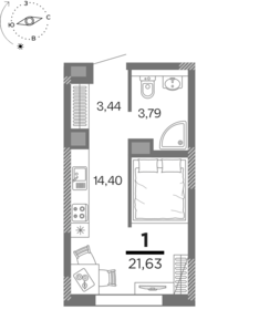 21,6 м², 1-комнатная квартира 2 674 327 ₽ - изображение 60