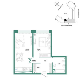 56,4 м², 2-комнатная квартира 6 560 000 ₽ - изображение 26