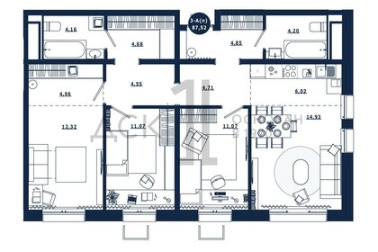 70,7 м², 3-комнатная квартира 9 000 000 ₽ - изображение 114