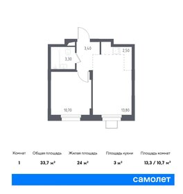 34,1 м², 1-комнатные апартаменты 5 673 282 ₽ - изображение 24