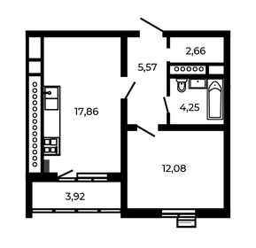 Квартира 44,4 м², 1-комнатная - изображение 1