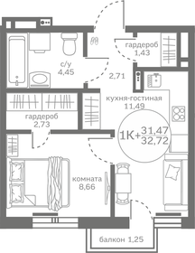 32,5 м², 1-комнатная квартира 4 510 000 ₽ - изображение 31