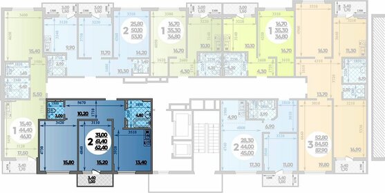 60 м², 2-комнатная квартира 7 850 000 ₽ - изображение 72