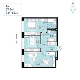 73,5 м², 3-комнатная квартира 35 676 900 ₽ - изображение 25