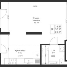 Квартира 38,8 м², студия - изображение 2