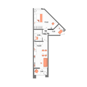 47 м², 1-комнатная квартира 9 900 000 ₽ - изображение 79
