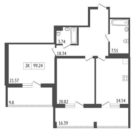 Квартира 99,7 м², 2-комнатная - изображение 4