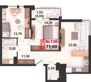 52,2 м², 2-комнатная квартира 8 549 999 ₽ - изображение 51