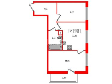 Квартира 47,6 м², 2-комнатная - изображение 1