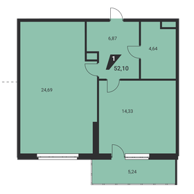52,2 м², 1-комнатная квартира 7 741 720 ₽ - изображение 48