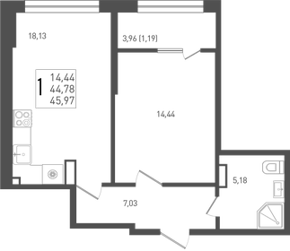 56,2 м², 1-комнатная квартира 6 801 410 ₽ - изображение 32
