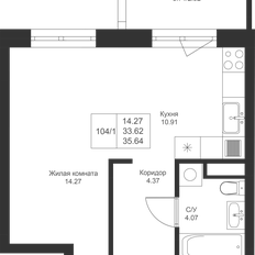 Квартира 35,6 м², студия - изображение 3