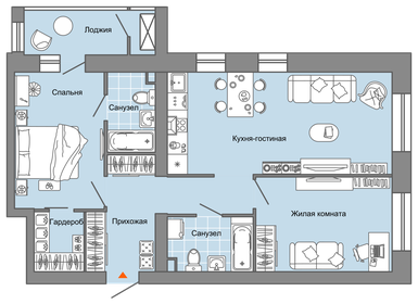 73 м², 3-комнатная квартира 6 760 922 ₽ - изображение 37