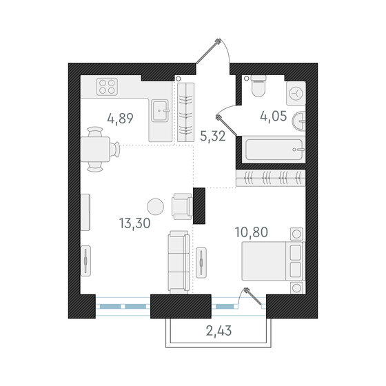 38,4 м², 2-комнатная квартира 8 350 000 ₽ - изображение 1